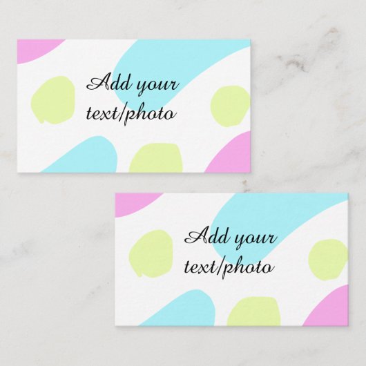 Abstract geometric shapes pastel add name photo ba 名刺 (正面/裏面)