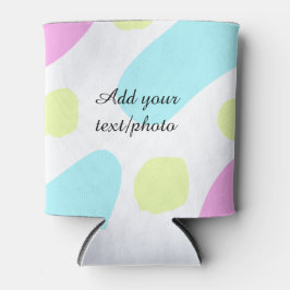 Abstract geometric shapes pastel add name photo ba 缶クーラー