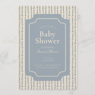 Abstract Geometric Stripe Gender Neutral Blue 招待状