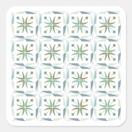 Abstract Geometric Tile Pattern Design Sticker スクエアシール (正面)
