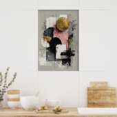 Abstract Geometric Wall Art Print, Modern Neutral ポスター (キッチン)