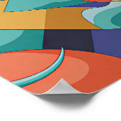 Abstract Geometric Waves Poster ポスター (角)