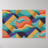 Abstract Geometric Waves Poster ポスター (正面)