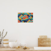 Abstract Geometric Waves Poster ポスター (キッチン)
