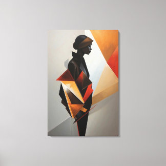 Abstract Geometric Woman - Modern Art Minimalist キャンバスプリント