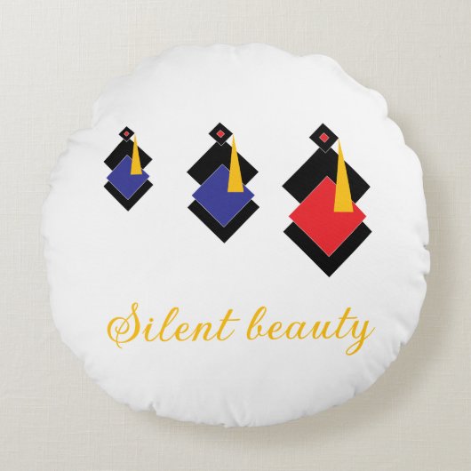 Abstract Geometric Women Throw Pillow – Modern Min ラウンドクッション (正面)