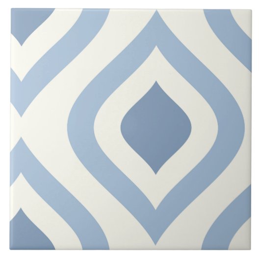 Abstract geometrical, blue and off white タイル (正面)