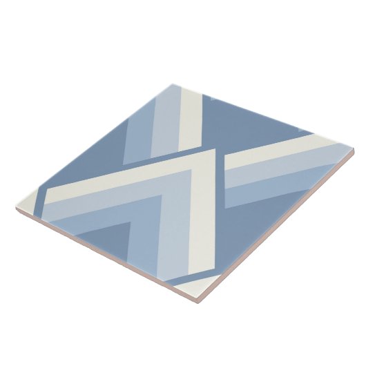 Abstract geometrical, blue and off white 2 タイル (側面)