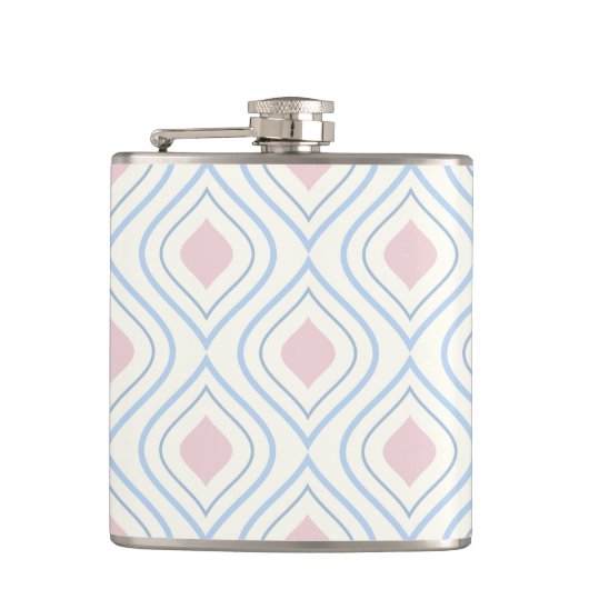 Abstract geometrical, blue, pink and off white フラスク (正面)