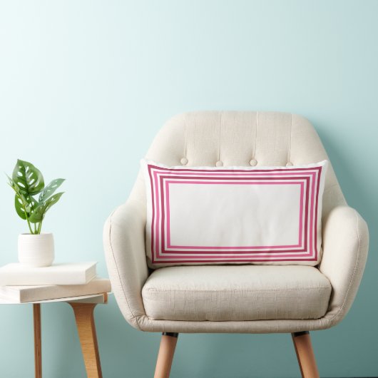 Abstract Geometrical Burgundy Red & Pink ランバークッション (椅子)