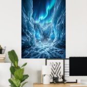 Abstract Glitch Digital Chaos Art ポスター (ホームオフィス)