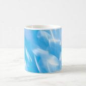 Abstract glitter lights on blue background. Round コーヒーマグカップ (中央)