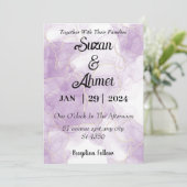 Abstract glitter purple wedding invitation 招待状 (スタンド正面)