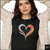 Abstract Glossy Swirl Heart Pop Art Tシャツ