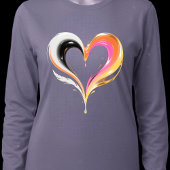 Abstract Glossy Swirl Heart Pop Art Tシャツ
