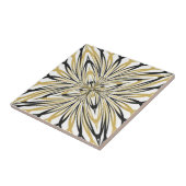 Abstract Gold and Black Floral Burst タイル (側面)