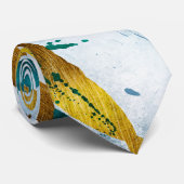Abstract Gold and Blue Strokes ネクタイ (ロール)