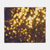 Abstract gold bokeh with black background フリースブランケット (正面(横))