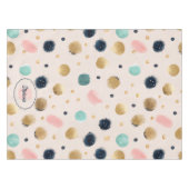 Abstract Gold & Colorful Brushstroke Circle テーブルクロス (正面(横))