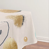 Abstract Gold & Colorful Brushstroke Circle テーブルクロス (インサイチュ)