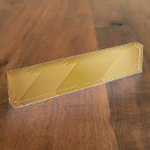Abstract Gold Diagonal Layers Luxury Art デスクネームプレート (側面)