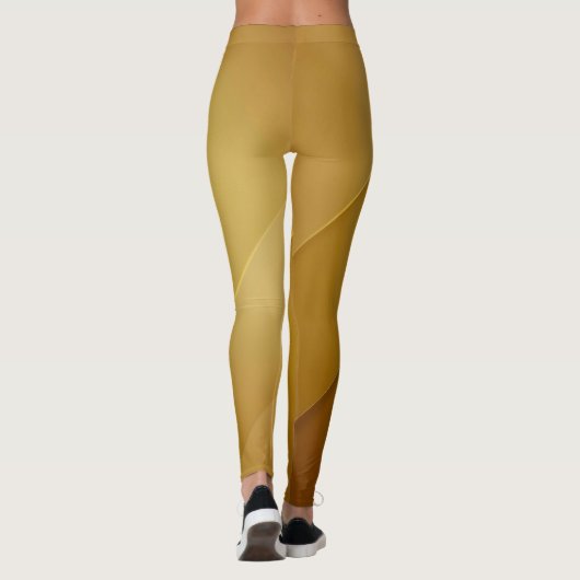 Abstract Gold Diagonal Layers Luxury Art レギンス (裏面)