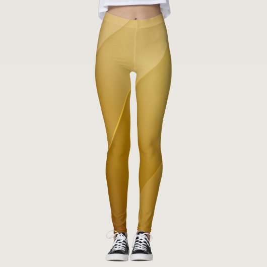 Abstract Gold Diagonal Layers Luxury Art レギンス (正面)