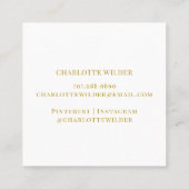 Abstract Gold Foil Circle Sun Rays スクエア名刺 (裏面)