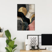 Abstract Gold Minimalist Print, Boho Printable ポスター (ホームオフィス)