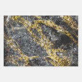 Abstract gold sparkles rocky texture ラッピングペーパーシート (正面)