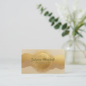 Abstract Gold Sun Hair & Makeup Artist Card 名刺 (スタンド正面)