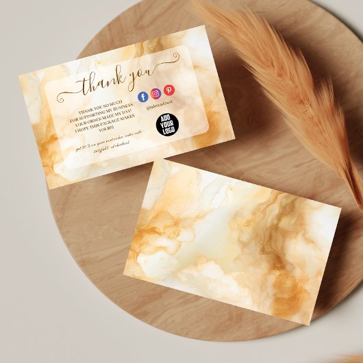 Abstract Gold Wave サンキューカード