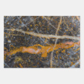 Abstract gold white lines rock texture ラッピングペーパーシート (正面3)