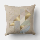 Abstract Golden Accent Throw Pillow | Modern Home  クッション (裏面)