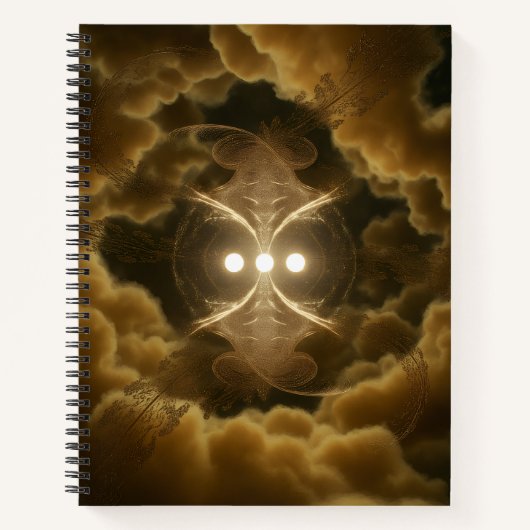 Abstract Golden Energy Spiral Notebook ノートブック (正面)
