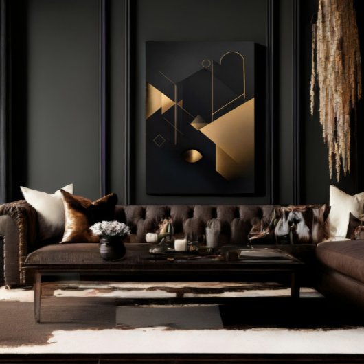 Abstract Golden Geometry キャンバスプリント