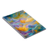 Abstract Golden Lotus Floating Flowers  ノートブック (右側)