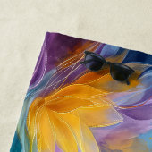 Abstract Golden Lotus Floating Flowers  ビーチタオル (インサイチュ)