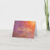 Abstract Golden Purple Sunset Sky Monet Painting サンキューカード (正面)