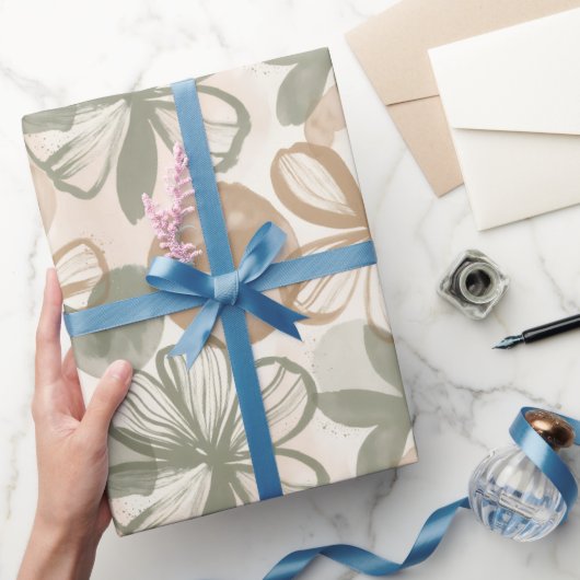 Abstract Gouache Floral Composition ラッピングペーパー (ギフト)