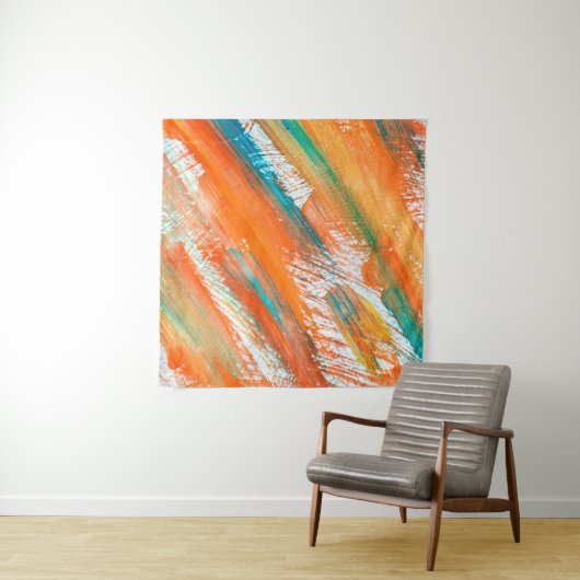 Abstract gouache painting different bright colors. タペストリー (インサイチュ(横))