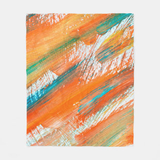 Abstract gouache painting different bright colors. フリースブランケット