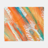 Abstract gouache painting different bright colors. フリースブランケット (正面(横))