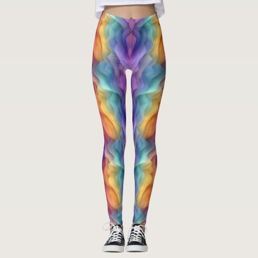 Abstract Gradient Pattern | Rainbow Wave レギンス (正面)