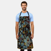 Abstract Graffiti Splatter Painting Art On Black エプロン (着用した状態)