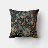 Abstract Graffiti Splatter Painting Art On Black クッション (裏面)