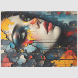 Abstract Graffiti Woman Face Decoupage Paper 薄葉紙