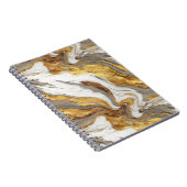 Abstract Gray Marble Texture with Flowing Gold ノートブック (右側)