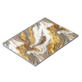 Abstract Gray Marble Texture with Flowing Gold ノートブック (左側)