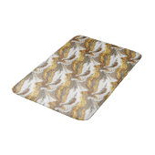 Abstract Gray Marble Texture with Flowing Gold バスマット (アングル)